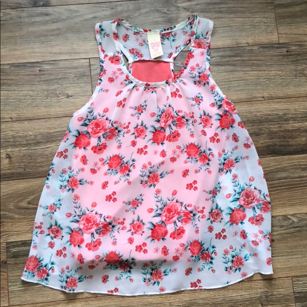 Faded glory girls floral top